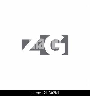 ZG Logo monogram with negative space style design template isolated on white background Stock Vector