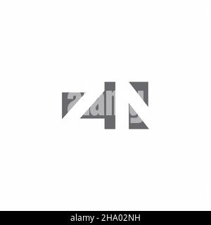 ZN Logo monogram with negative space style design template isolated on white background Stock Vector