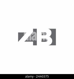 ZB Logo monogram with negative space style design template isolated on white background Stock Vector