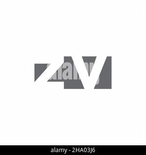 ZV Logo monogram with negative space style design template isolated on white background Stock Vector