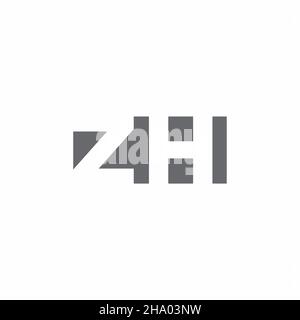 ZH Logo monogram with negative space style design template isolated on white background Stock Vector