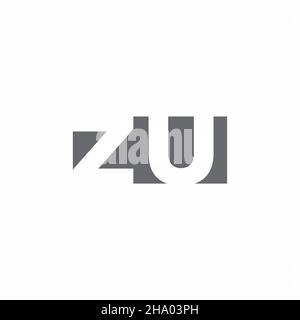 ZU Logo monogram with negative space style design template isolated on white background Stock Vector