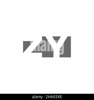 ZY Logo monogram with negative space style design template isolated on white background Stock Vector