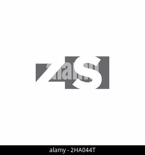 ZS Logo monogram with negative space style design template isolated on white background Stock Vector