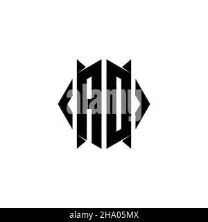 AD Logo monogram with shield shape designs template vector icon modern Stock Vector