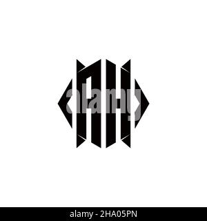 AH Logo monogram with shield shape designs template vector icon modern Stock Vector