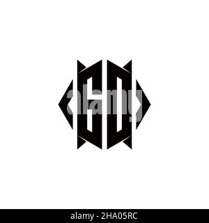 DJ Logo monogram with shield shape designs template vector icon modern Stock Vector