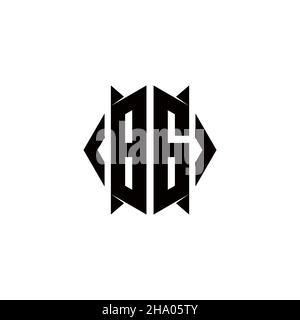 BG Logo monogram with shield shape designs template vector icon modern Stock Vector