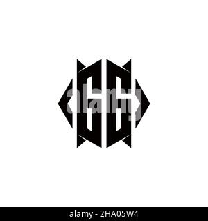 GG Logo monogram with shield shape designs template vector icon modern Stock Vector