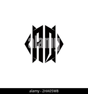 AQ Logo monogram with shield shape designs template vector icon modern Stock Vector