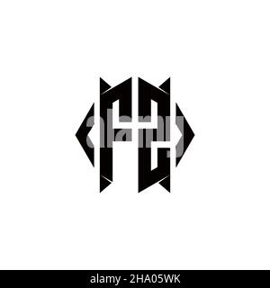 DE Logo monogram with shield shape designs template vector icon modern Stock Vector