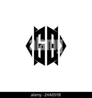 DH Logo monogram with shield shape designs template vector icon modern Stock Vector