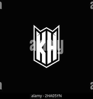 KH Logo monogram with shield shape designs template vector icon modern Stock Vector