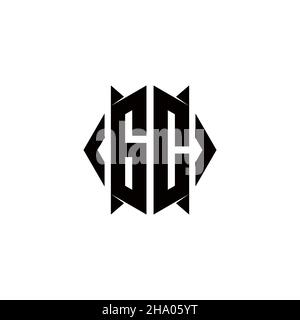 DI Logo monogram with shield shape designs template vector icon modern Stock Vector