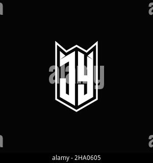 JY Logo monogram with shield shape designs template vector icon modern Stock Vector