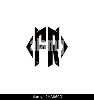 FR Logo monogram with shield shape designs template vector icon modern Stock Vector