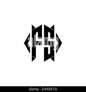 FS Logo monogram with shield shape designs template vector icon modern Stock Vector
