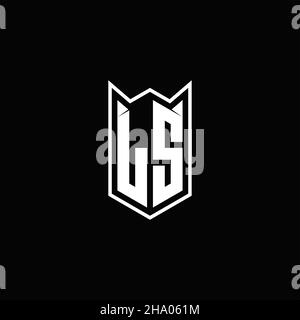 LS Logo monogram with shield shape designs template vector icon modern Stock Vector