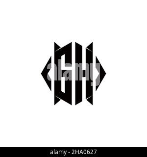 DQ Logo monogram with shield shape designs template vector icon modern Stock Vector