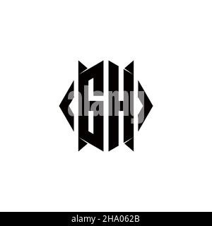 GH Logo monogram with shield shape designs template vector icon modern Stock Vector