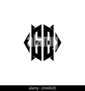 GB Logo monogram with shield shape designs template vector icon modern Stock Vector
