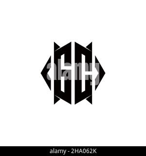 GC Logo monogram with shield shape designs template vector icon modern Stock Vector