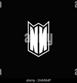 NN Logo monogram with shield shape designs template vector icon modern Stock Vector
