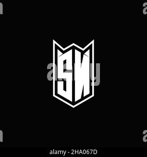 SN Logo monogram with shield shape designs template vector icon modern Stock Vector
