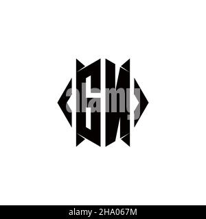GN Logo monogram with shield shape designs template vector icon modern Stock Vector