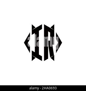IR Logo monogram with shield shape designs template vector icon modern Stock Vector
