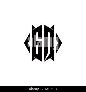 GQ Logo monogram with shield shape designs template vector icon modern Stock Vector