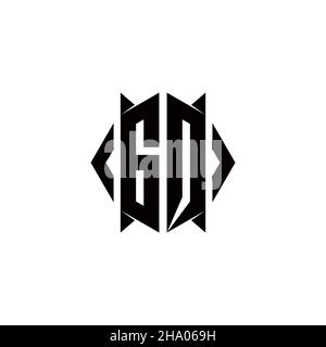 DY Logo monogram with shield shape designs template vector icon modern Stock Vector