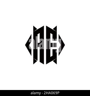 AE Logo monogram with shield shape designs template vector icon modern Stock Vector