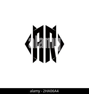 AR Logo monogram with shield shape designs template vector icon modern Stock Vector