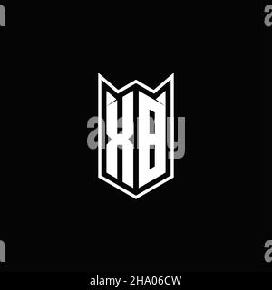 XB Logo monogram with shield shape designs template vector icon modern Stock Vector