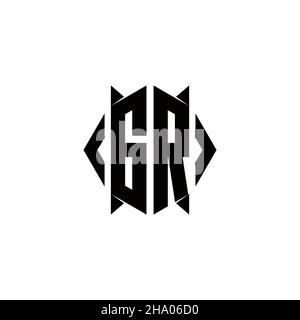 GR Logo monogram with shield shape designs template vector icon modern Stock Vector