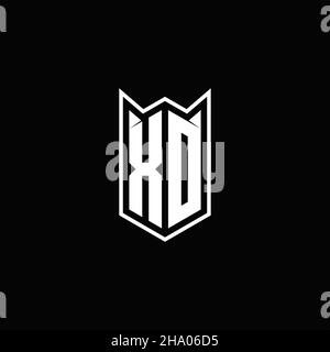 XD Logo monogram with shield shape designs template vector icon modern Stock Vector