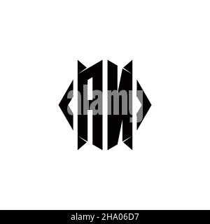 AN Logo monogram with shield shape designs template vector icon modern Stock Vector