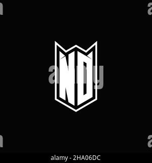 ND Logo monogram with shield shape designs template vector icon modern Stock Vector