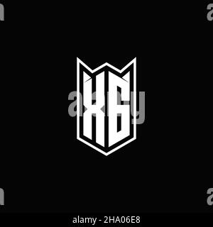 XG Logo monogram with shield shape designs template vector icon modern Stock Vector