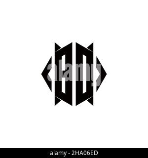 BD Logo monogram with shield shape designs template vector icon modern Stock Vector