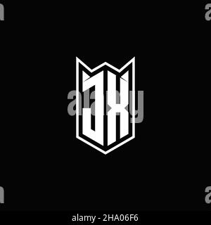 JX Logo monogram with shield shape designs template vector icon modern Stock Vector