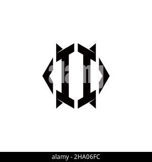 II Logo monogram with shield shape designs template vector icon modern Stock Vector