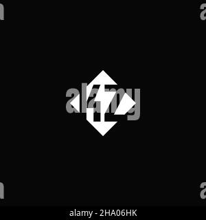 Monogram logo design with diamond square shape isolated on black background Stock Vector