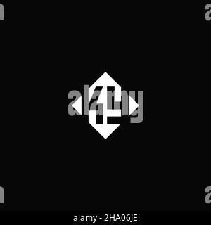 Monogram logo design with diamond square shape isolated on black background Stock Vector