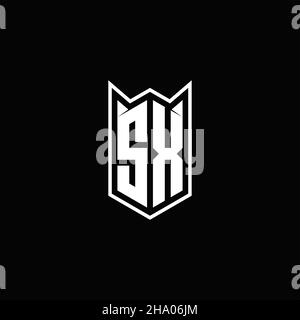 SX Logo monogram with shield shape designs template vector icon modern Stock Vector