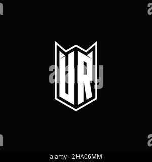 UR Logo monogram with shield shape designs template vector icon modern Stock Vector