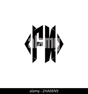 FN Logo monogram with shield shape designs template vector icon modern Stock Vector