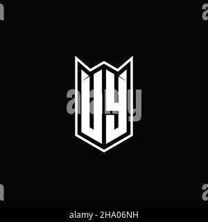 UY Logo monogram with shield shape designs template vector icon modern Stock Vector