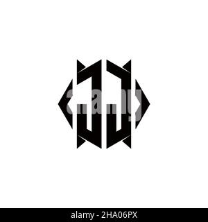 JJ Logo monogram with shield shape designs template vector icon modern Stock Vector